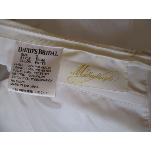 Michaelangelo David's Bridal Wedding Gown Size 2 Beaded Gown T8280 Strapless - Picture 12 of 13